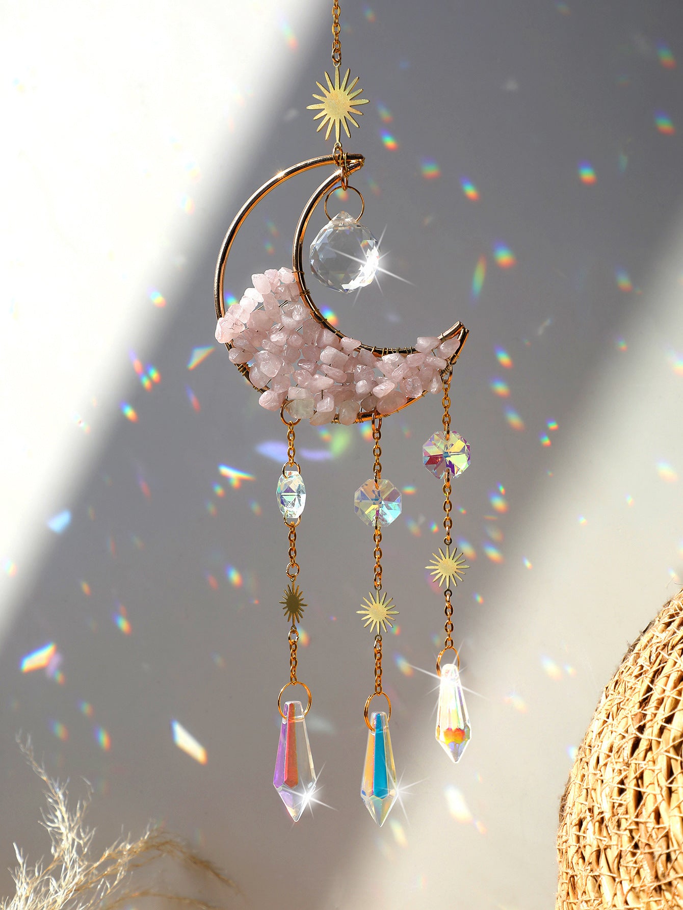 Moon Catcher Crystal Wind Chime Home Decor
