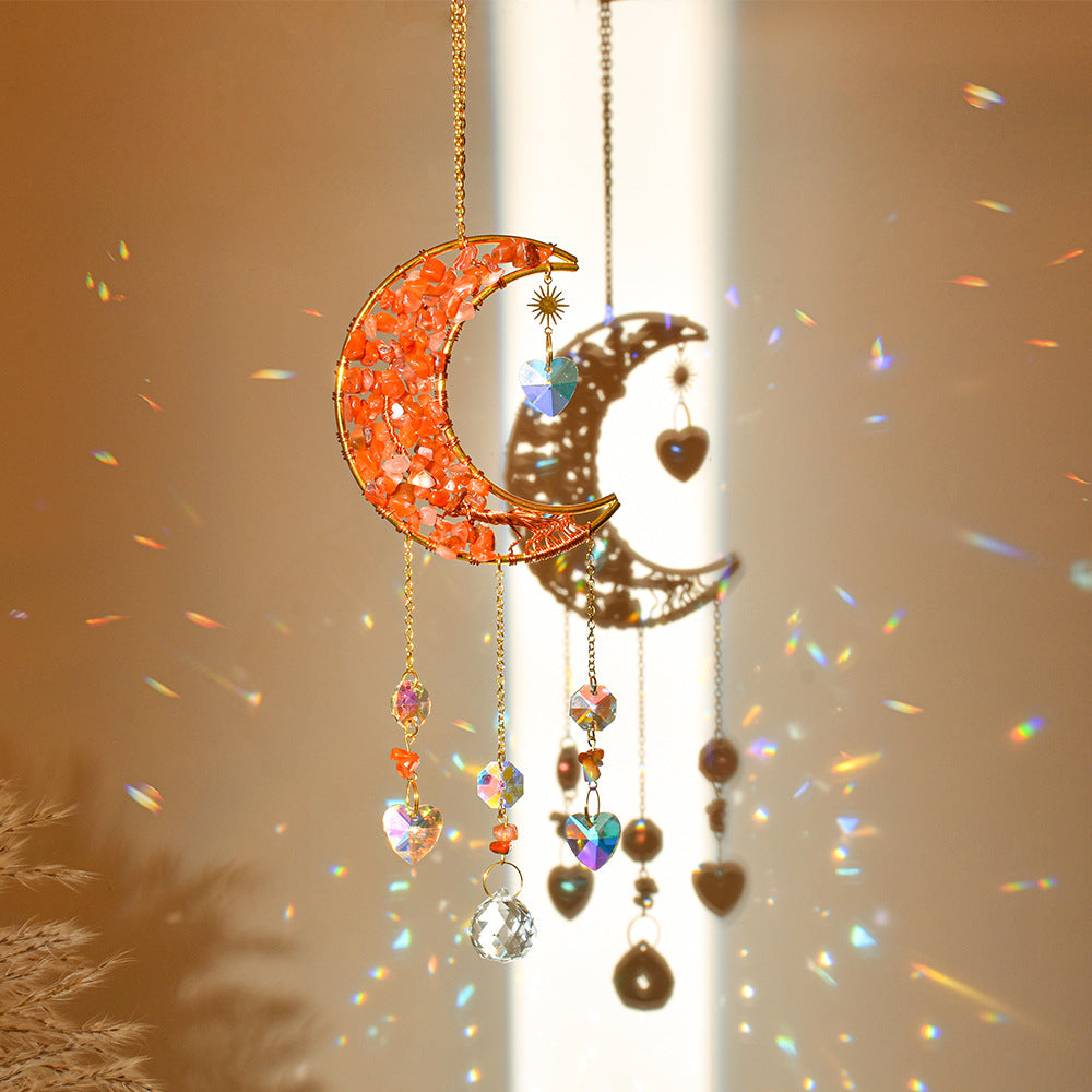 Moon Catcher Crystal Wind Chime Home Decor