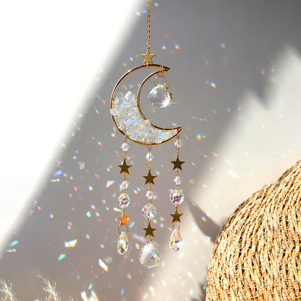 Moon Catcher Crystal Wind Chime Home Decor