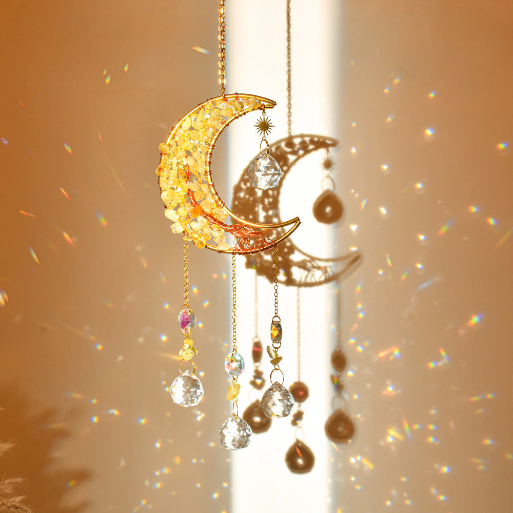 Moon Catcher Crystal Wind Chime Home Decor