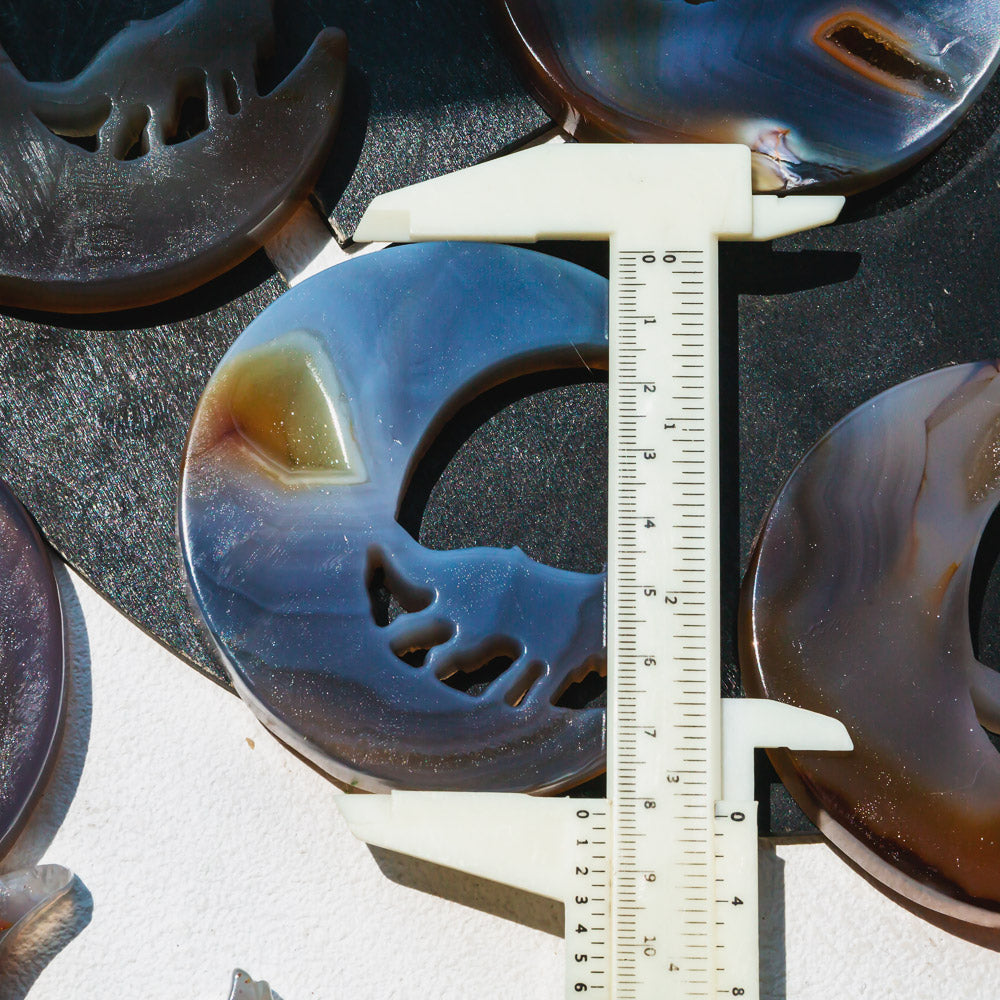 Moon And Wolf Agate Carving