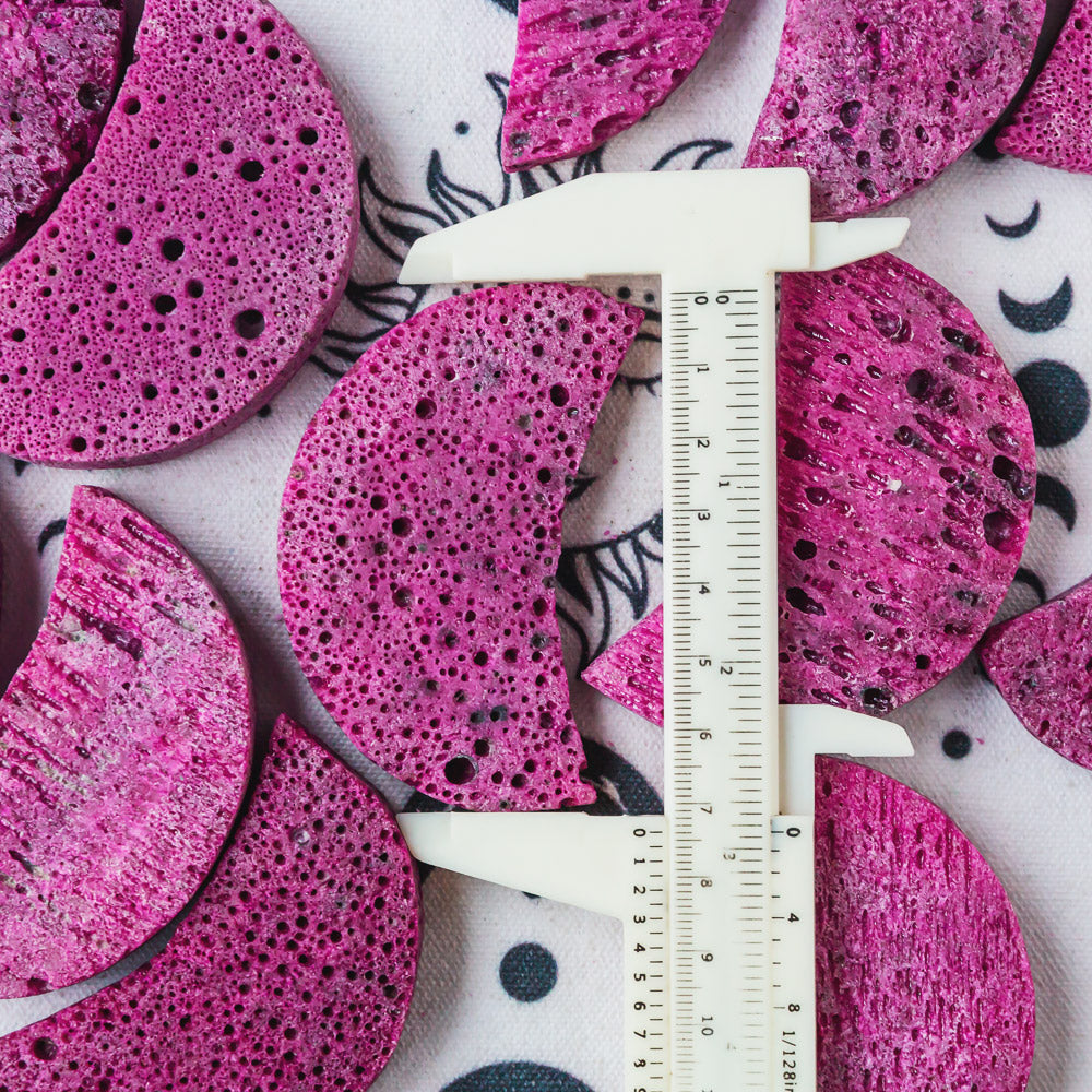 Natural Crystal Ruby Moon Carving