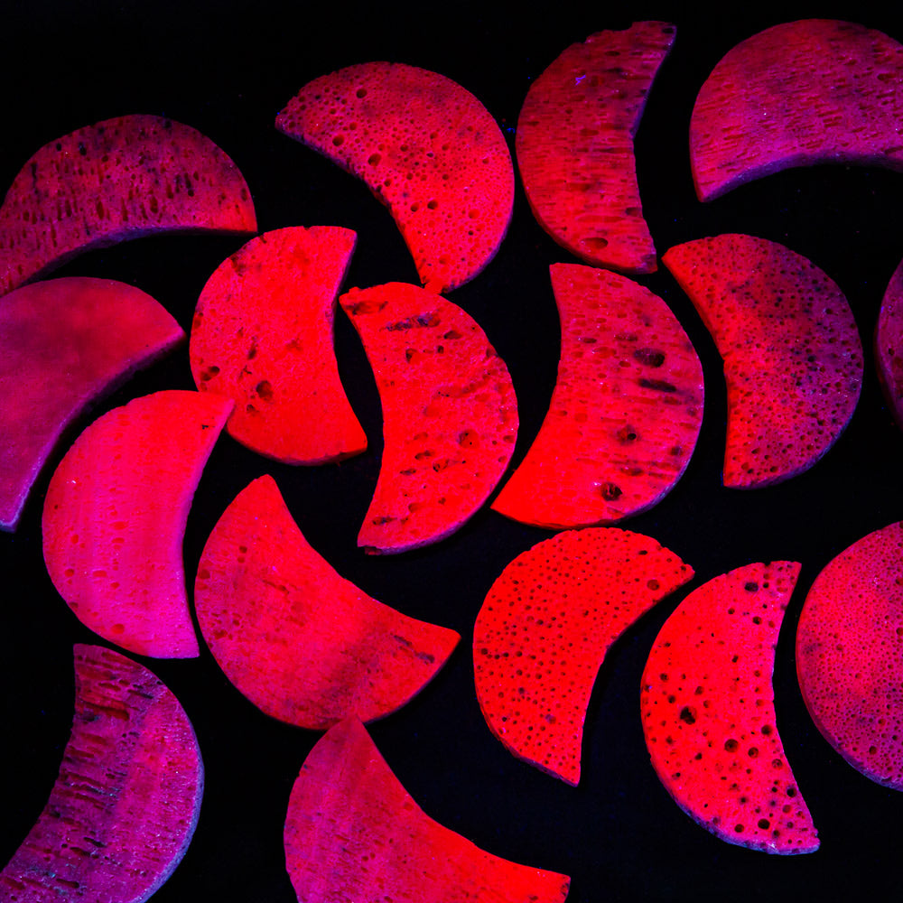 Natural Crystal Ruby Moon Carving