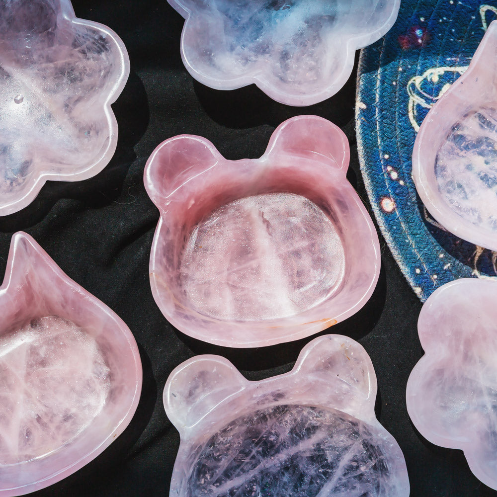 Rose Quartz Bowl — 【Cat & Flower & Bear】