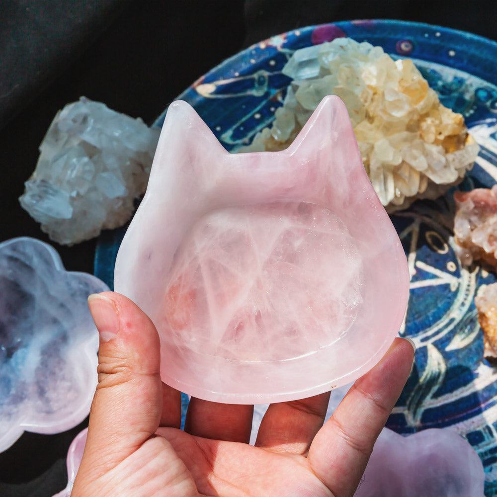 Rose Quartz Bowl — 【Cat & Flower & Bear】