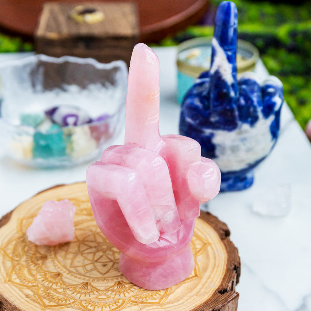 Rose Quartz & Sodalite Middle Finger