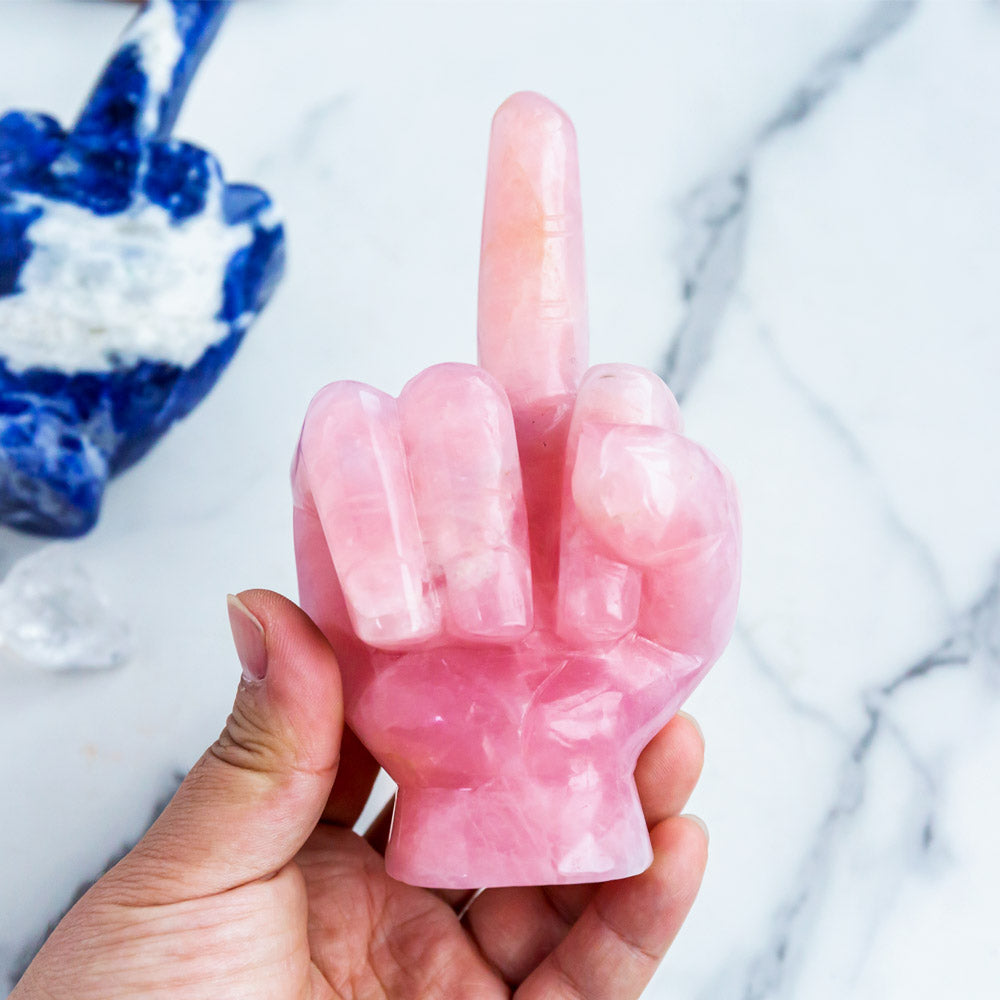 Rose Quartz & Sodalite Middle Finger