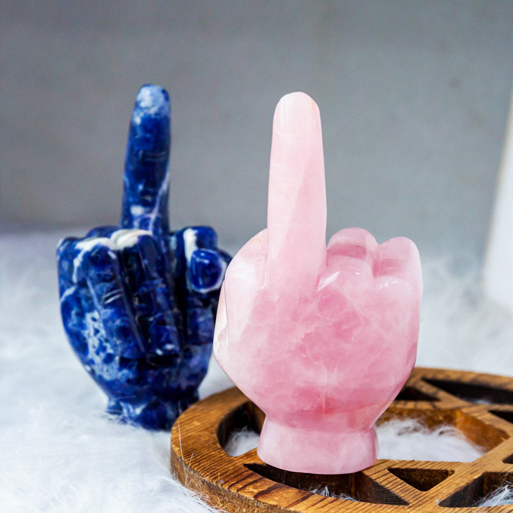Rose Quartz & Sodalite Middle Finger