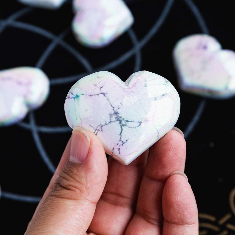 Reikistal Aura Howlite Heart