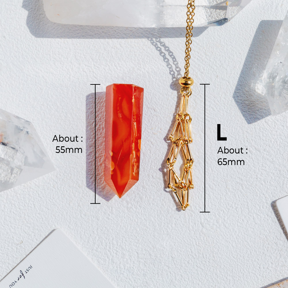 Net Metal Bamboo Necklace Woven Pendant