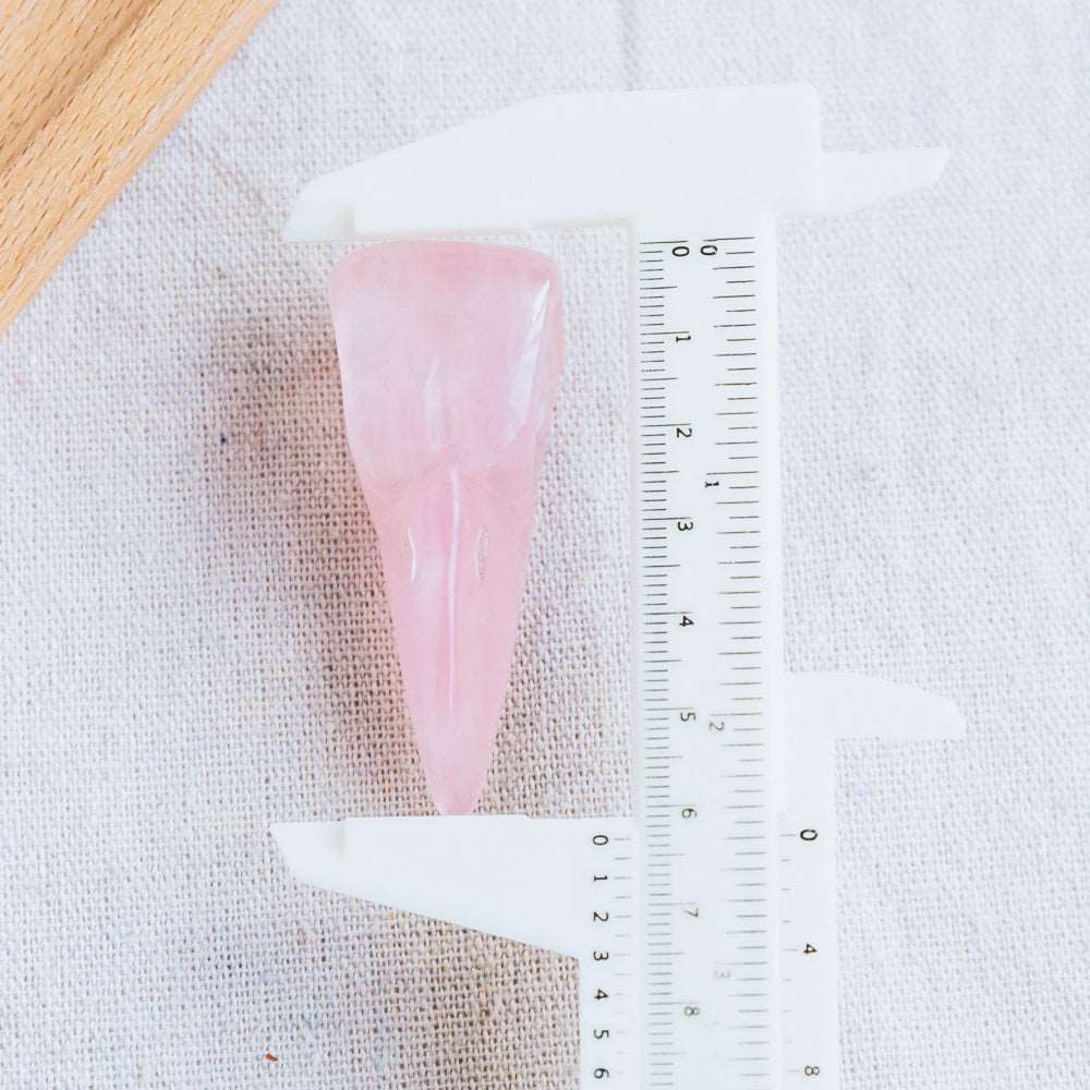 Reikistal 2'' Rose Quartz Raven Skull