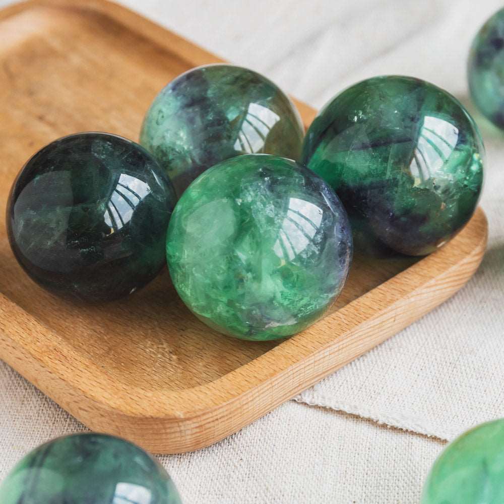 Reikistal Green Fluorite Spheres