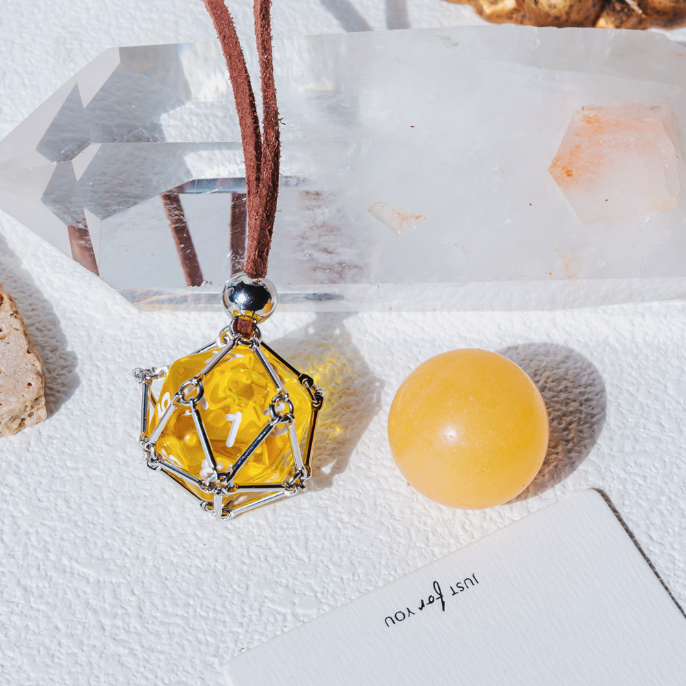 【Leather Rope】Metal Bamboo Necklace Woven Pendant 【Ball】