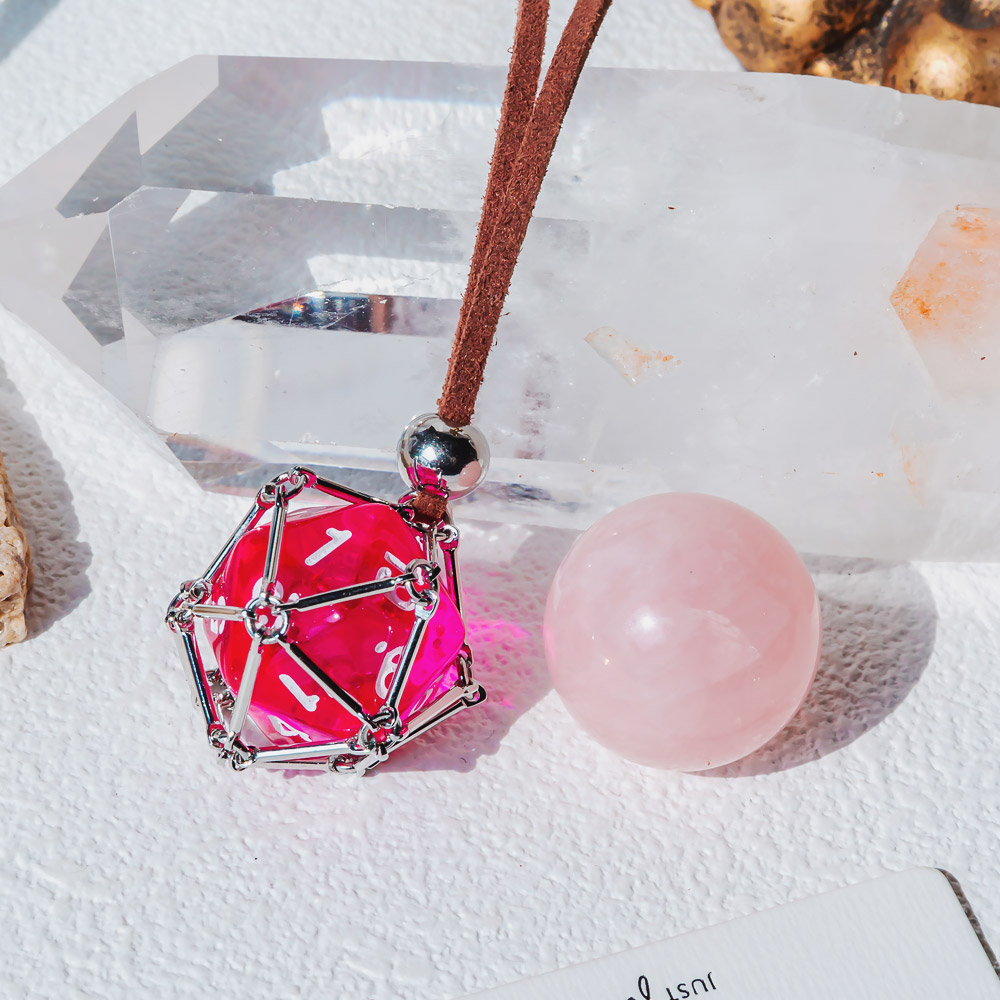 【Leather Rope】Metal Bamboo Necklace Woven Pendant 【Ball】