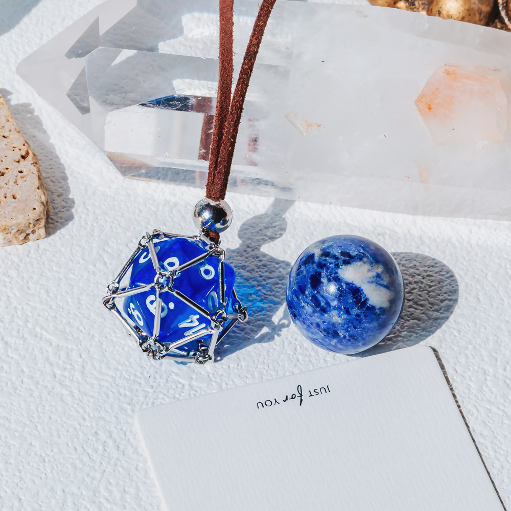 【Leather Rope】Metal Bamboo Necklace Woven Pendant 【Ball】