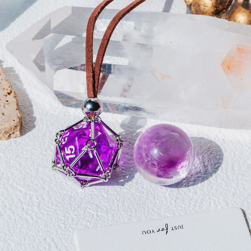 【Leather Rope】Metal Bamboo Necklace Woven Pendant 【Ball】