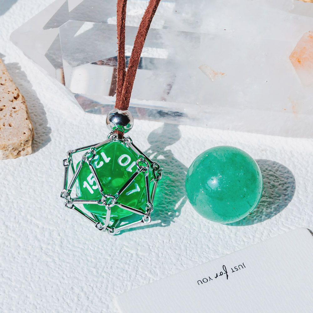 【Leather Rope】Metal Bamboo Necklace Woven Pendant 【Ball】