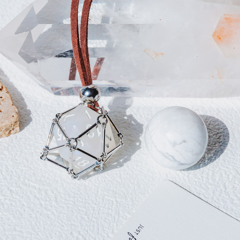 【Leather Rope】Metal Bamboo Necklace Woven Pendant 【Ball】