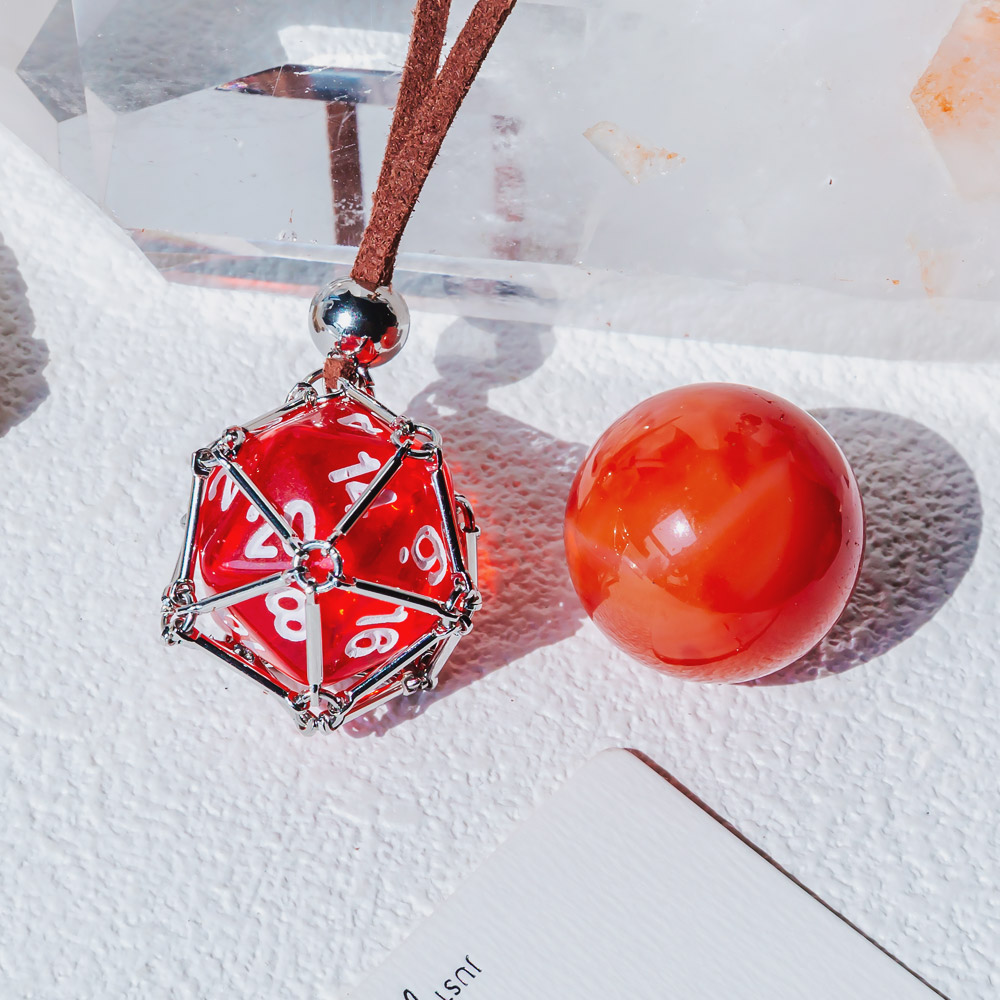 【Leather Rope】Metal Bamboo Necklace Woven Pendant 【Ball】