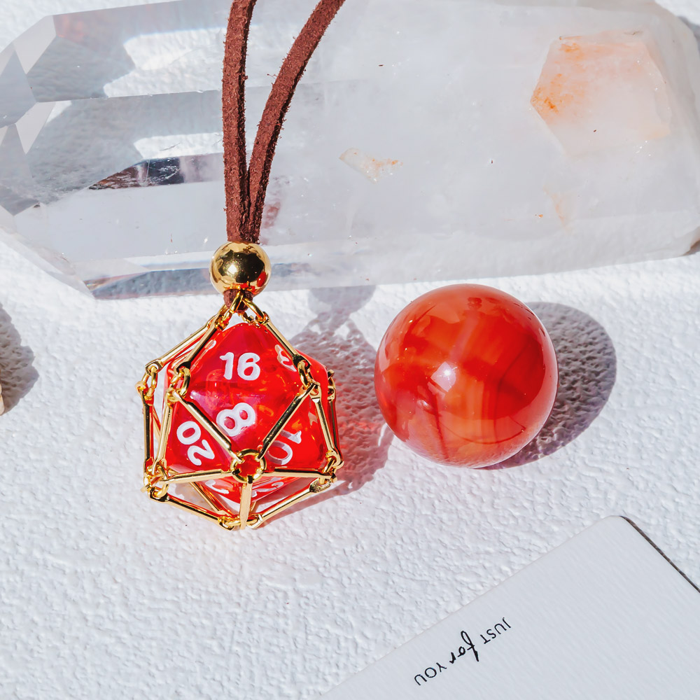 【Leather Rope】Metal Bamboo Necklace Woven Pendant 【Ball】