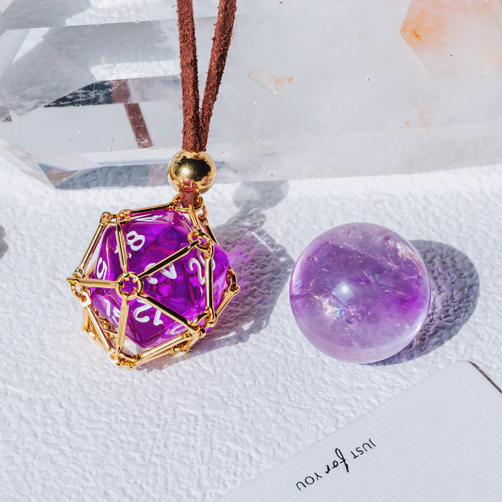 【Leather Rope】Metal Bamboo Necklace Woven Pendant 【Ball】