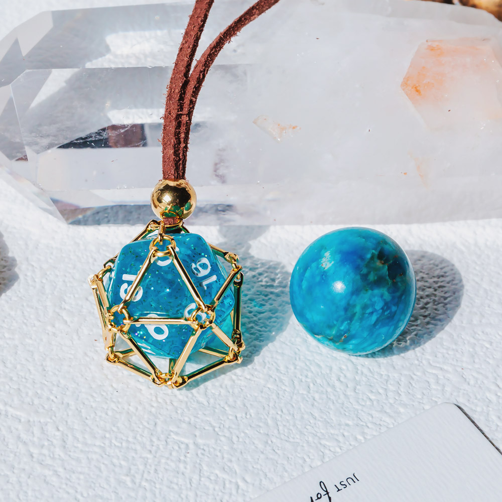 【Leather Rope】Metal Bamboo Necklace Woven Pendant 【Ball】