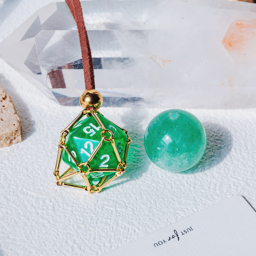 【Leather Rope】Metal Bamboo Necklace Woven Pendant 【Ball】