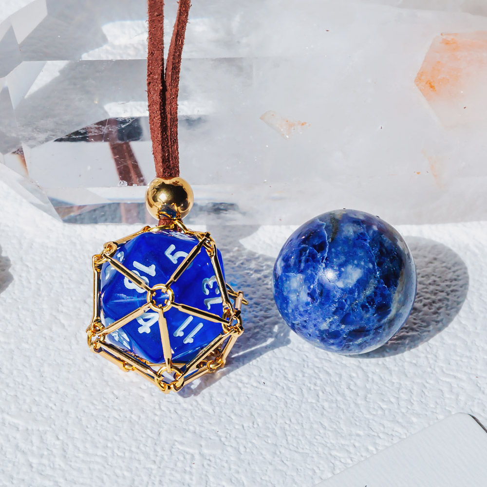 【Leather Rope】Metal Bamboo Necklace Woven Pendant 【Ball】