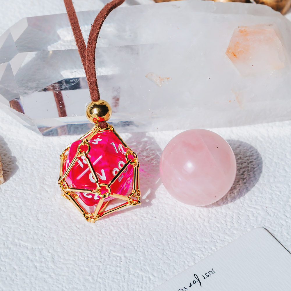 【Leather Rope】Metal Bamboo Necklace Woven Pendant 【Ball】