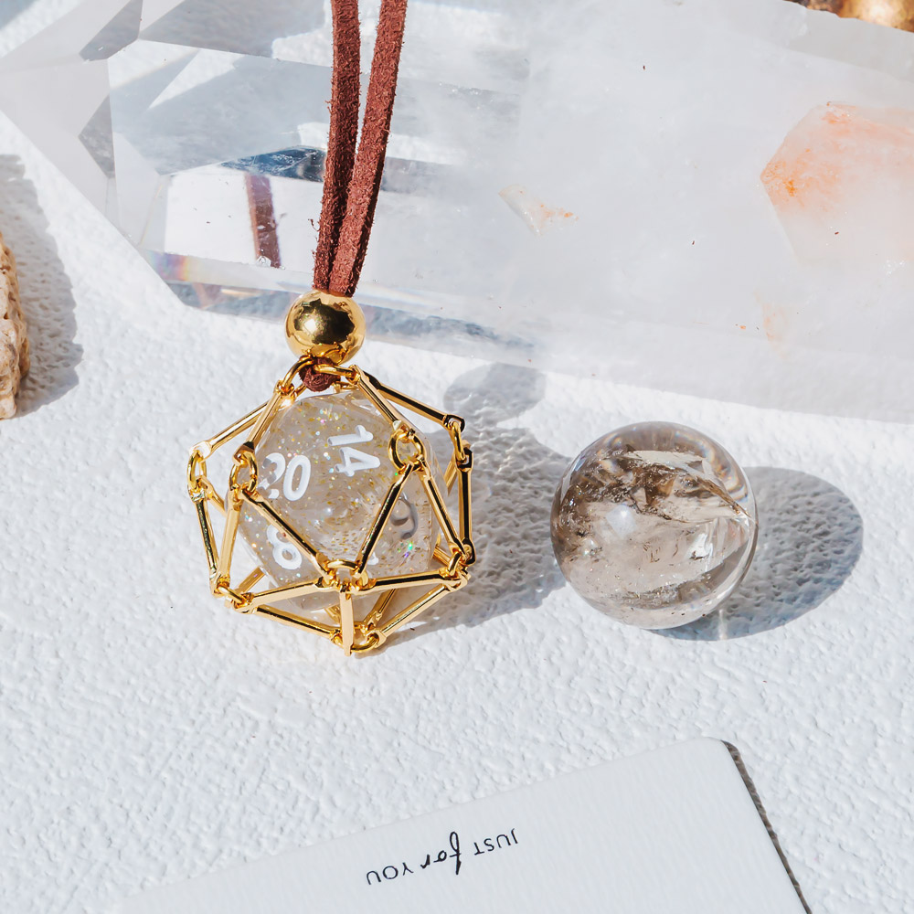 【Leather Rope】Metal Bamboo Necklace Woven Pendant 【Ball】