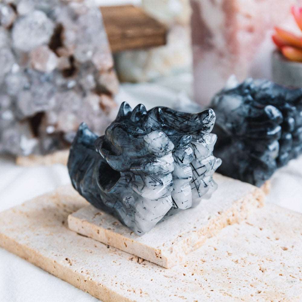 Reikistal 3'' Black Tourmaline Dragon Head