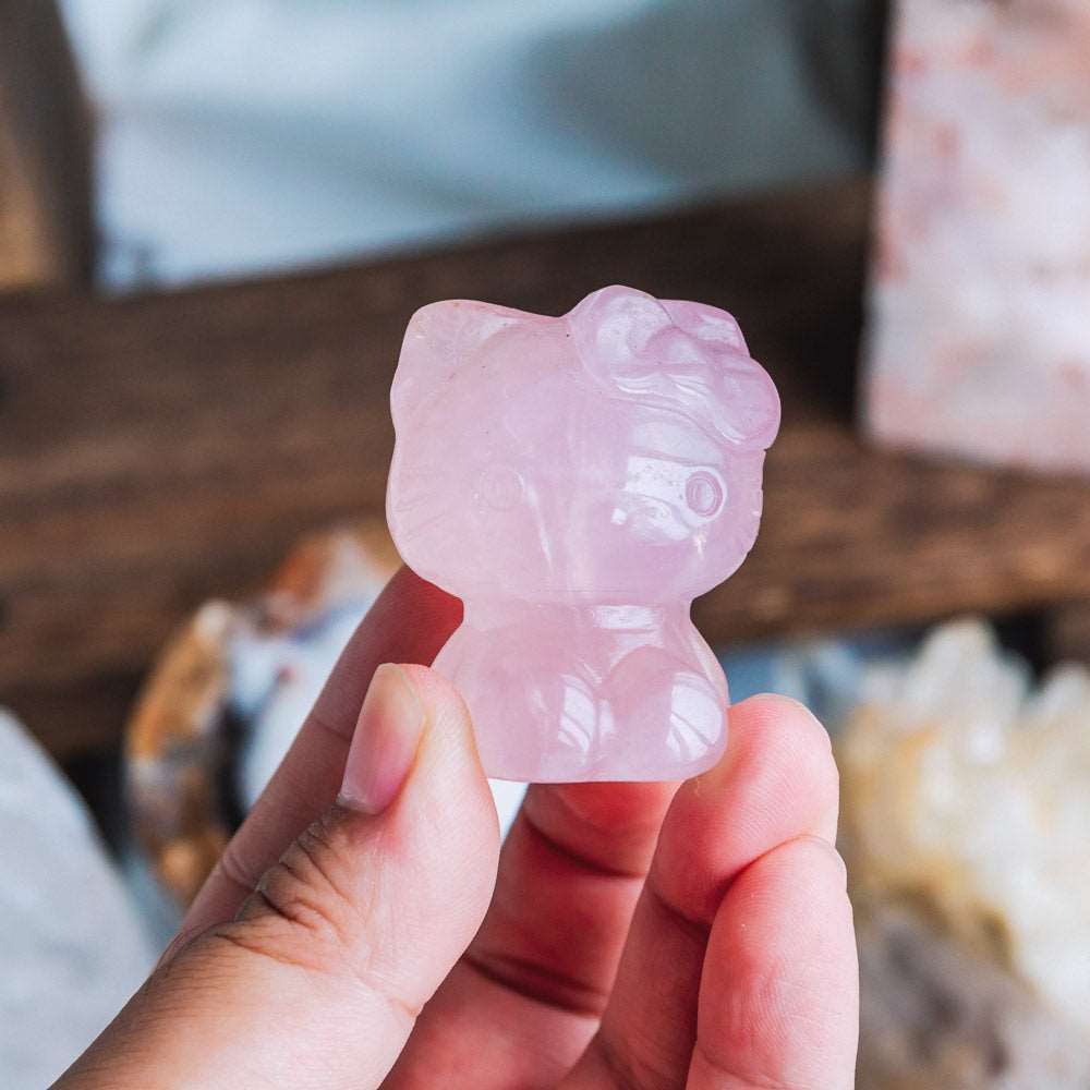 Reikistal 2'' Rose Quartz Hello Kitty