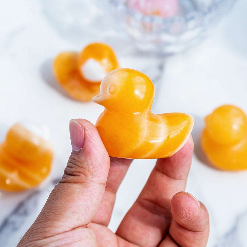 Reikistal 2'' Orange Calcite Duck