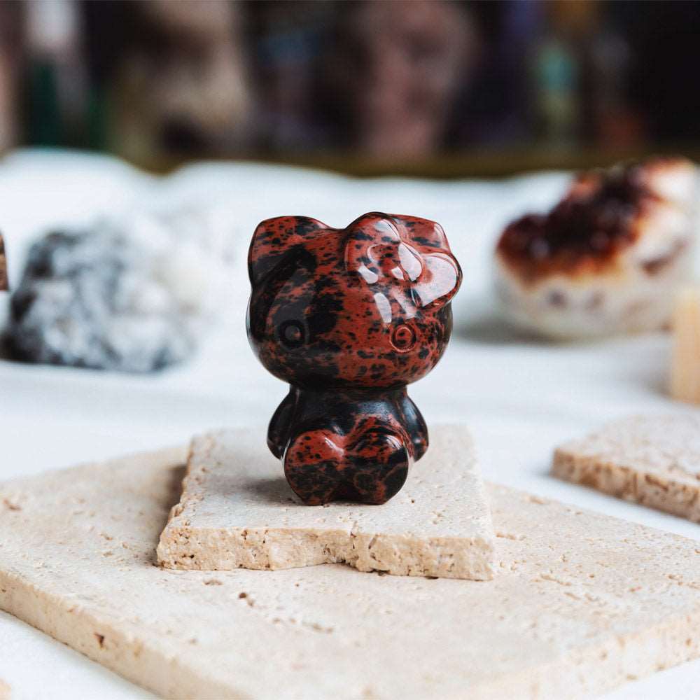 Reikistal 2'' Mahogany Obsidian  Hello Kitty