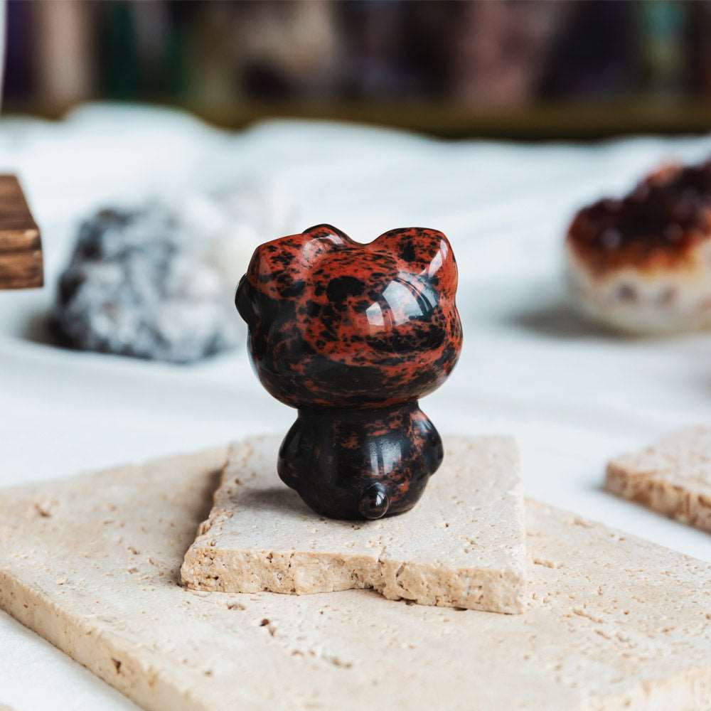 Reikistal 2'' Mahogany Obsidian  Hello Kitty
