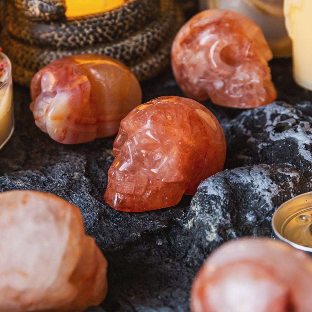 Reikistal 2'' Fire Quartz Skull