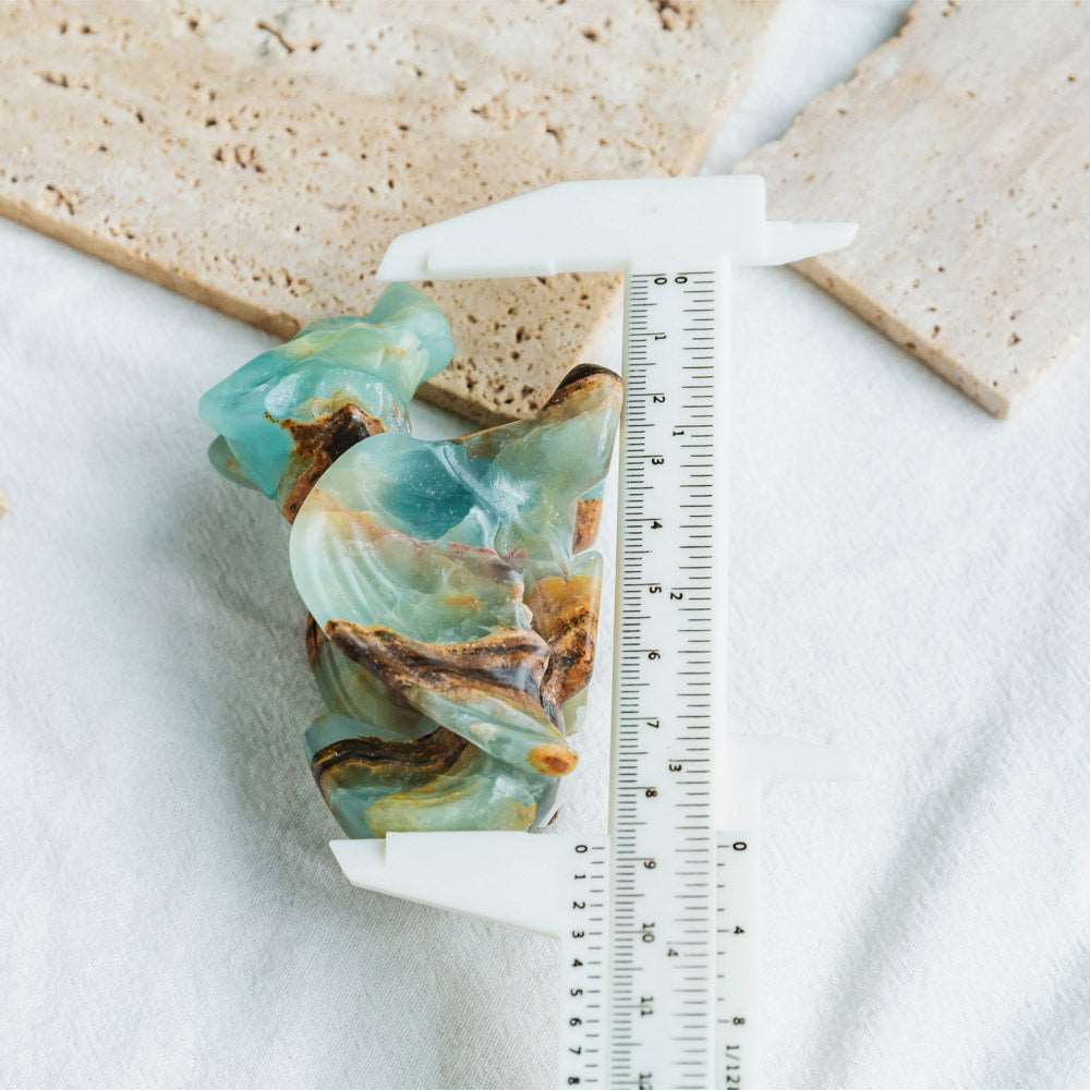 Reikistal 4'' Blue Onyx Flying Dragon