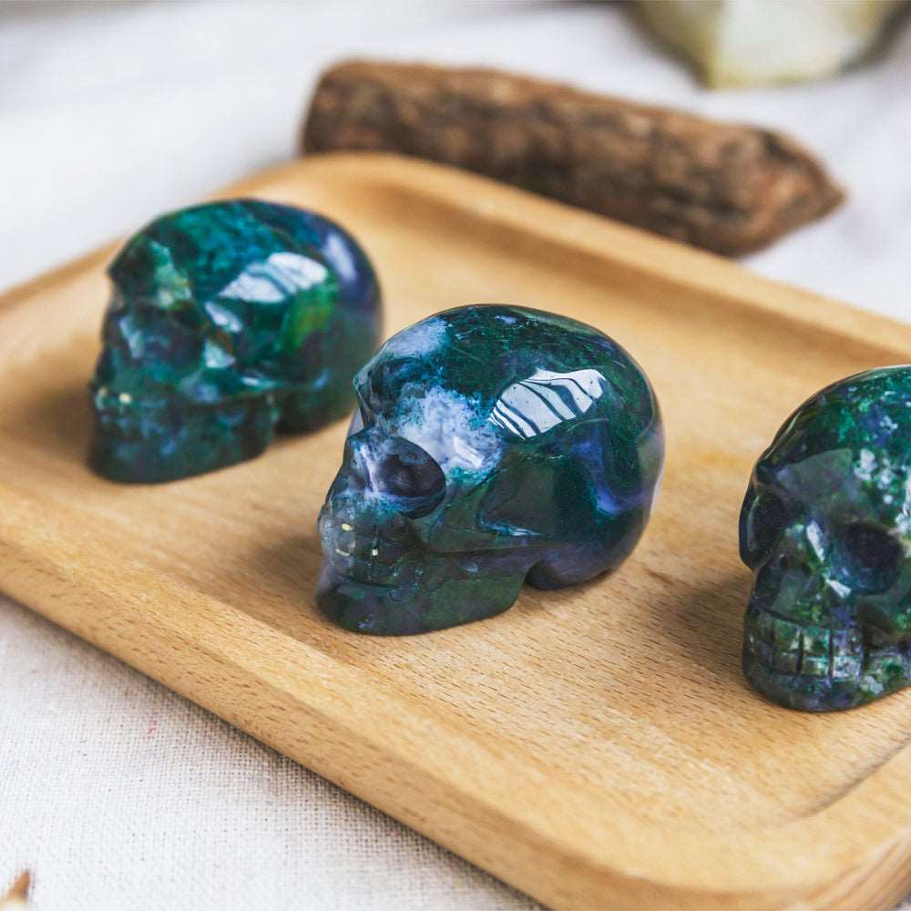 Reikistal 2'' Moss Agate Skull