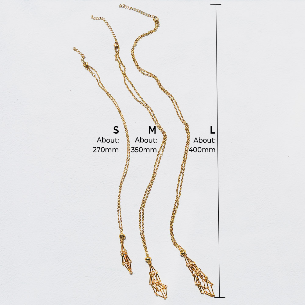 Net Metal Bamboo Necklace Woven Pendant