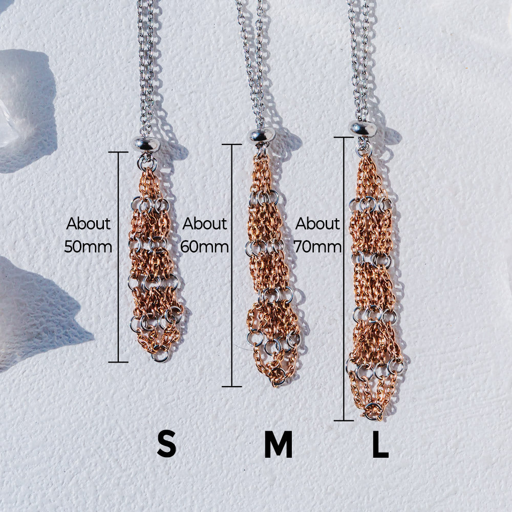 【Rose Golden O Mesh】Natural Crystal Adjustable Necklace【Point/Tumbled】