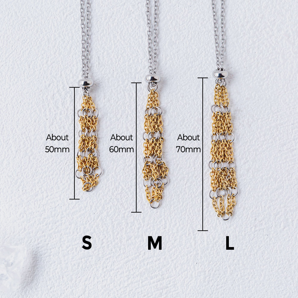 【Golden O Mesh】Natural Crystal Adjustable Necklace【Point/Tumbled】