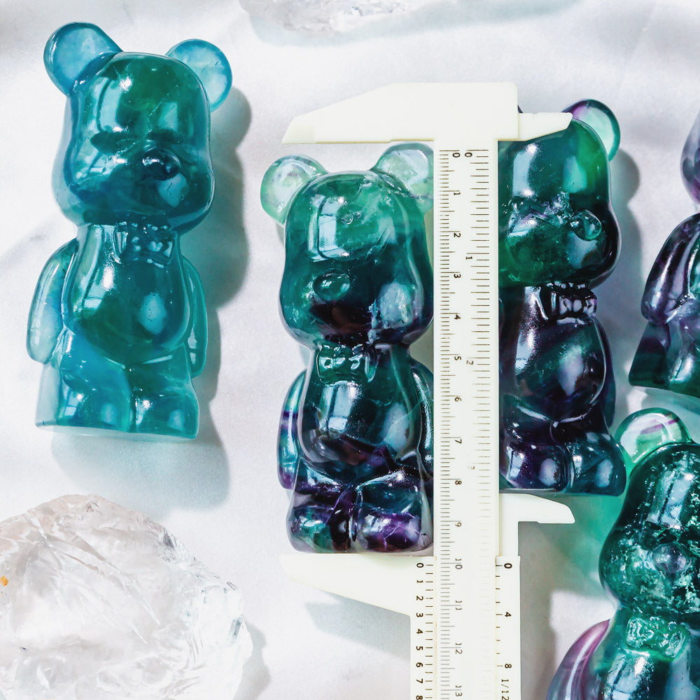 Natural Crystal Fluorite Bear Carving