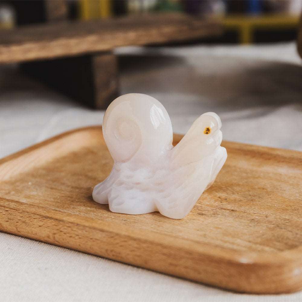Reikistal 2.5'' Flower Agate Snail