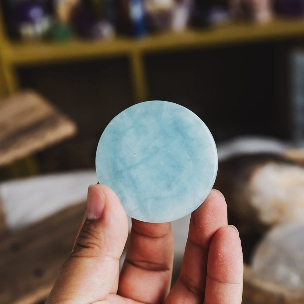 Reikistal 2'' Aquamarine Round Slice