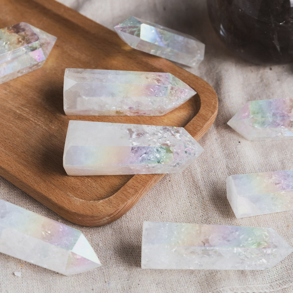Reikistal Aura Ice Clear Quartz Point