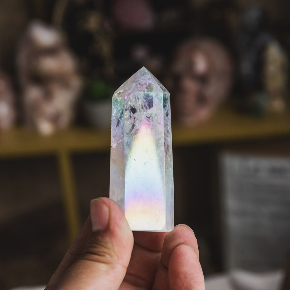 Reikistal Aura Ice Clear Quartz Point
