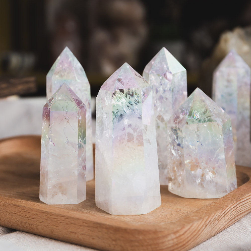 Reikistal Aura Ice Clear Quartz Point