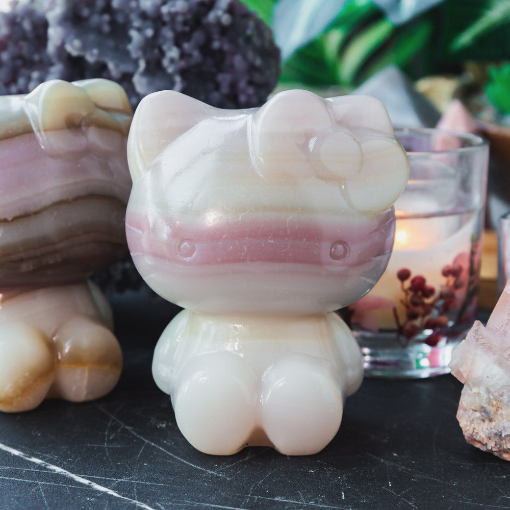 【Weekly Flash Deals】Pink Pistachio Calcite Hello Kitty
