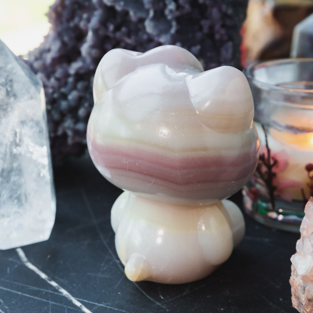 【Weekly Flash Deals】Pink Pistachio Calcite Hello Kitty
