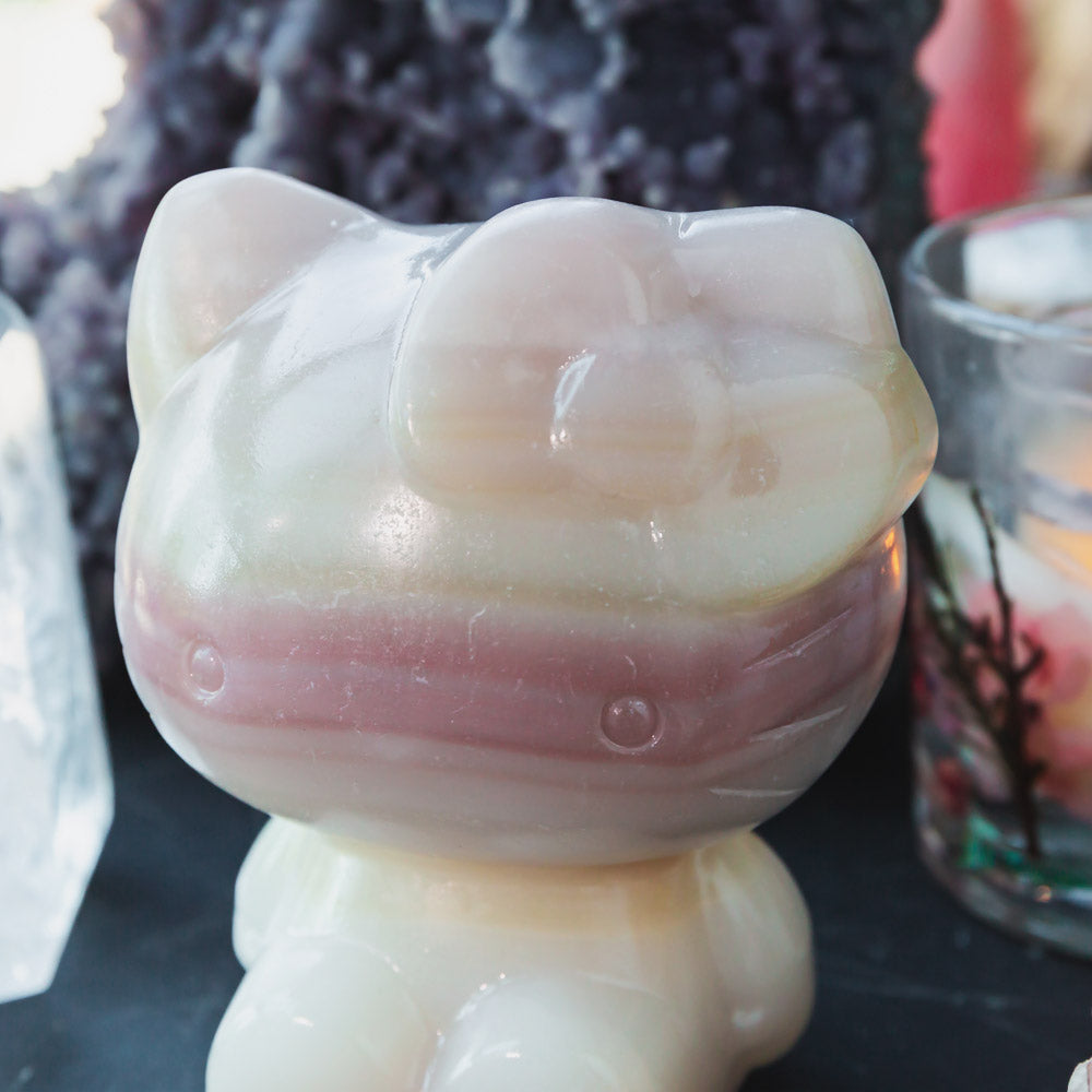 【Weekly Flash Deals】Pink Pistachio Calcite Hello Kitty